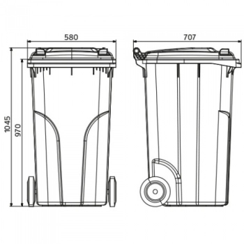 Europubela din material plastic 240 l culoare rosu MEVATEC - Transport inclus 