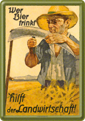Placa metalica - Wer Bier Trinkt - 10x14 cm 