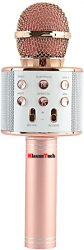 Microfon Karaoke KlaussTech Bluetooth Ajustabil Putere 5W Roz 