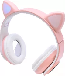 Casti Audio Klausstech Bluetooth Microfon Radio Sd Card Lumini Rgb Incarcare Rapida Design Modern Roz 