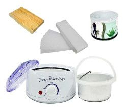 Kit epilare cu incalzitor electric 500 g ceara epilatoare 10 spatule 50 benzi 