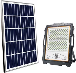 Proiector Cu Panou Solar KlaussTech Putere 600w 324 Led-uri Ergonomic 3050 Lumeni Negru 