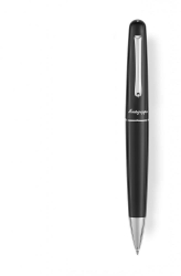 Pix Montegrappa Elmo 01 rasina neagra cu minuterii din paladium 