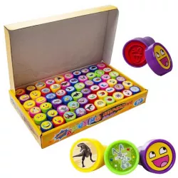 Set 60 stampile de jucarie din plastic multicolor pentru copii 