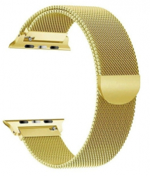 Curea magnetica compatibila Apple Watch metalica reglabila Auriu 42/44 mm 