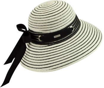 Palarie Betmar Jasmine Braided Wide Brim Negru 