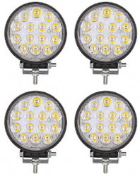 Set 4 x Proiector LED BAR OFF ROAD rotund 14 LED 42 W 11 cm 