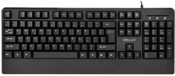 TASTATURA DELUX cu fir 104 taste format standard USB negru 