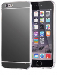 Husa de silicon cu spate oglinda pentru iPhone 6 Plus 5.5 inch gri 