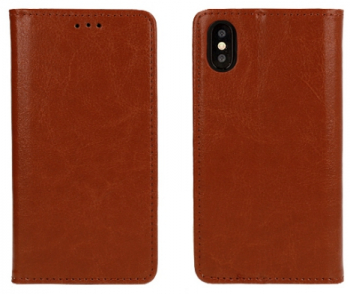 Husa flip Diary Flexy piele naturala maro pentru HUAWEI P SMART 2019 