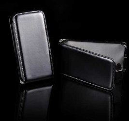 Husa flip slim pentru LG Optimus G/E975 neagra/alba 