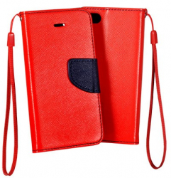 Husa flip TELONE Fancy Diary pentru Huawei P10 Lite rosie cu bleumarin 