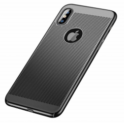 Husa policarbonat perforata pentru iPhone 7 Plus neagra 