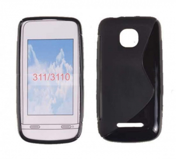 Husa silicon S-Case Nokia Asha 311 neagra