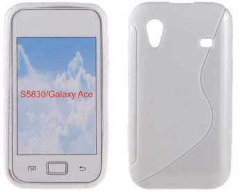 Husa silicon S-case pentru Samsung S5830 Galaxy ACE alba 