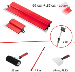 Set Gletuire cu Lame Profesionale 60/25 cm Prelungitoare Telescopice Trafalet pentru Glet 22 cm si Spaclu Flexibil 15 cm 
