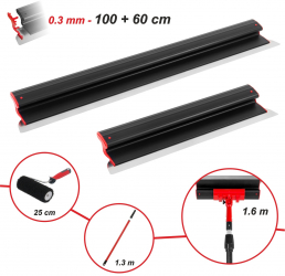 Set Gletuire cu Lame Profesionale Inlocuibile 100/60 cm - Maner Extra Usor + Prelungitoare + Trafalet pentru Glet 25 cm 
