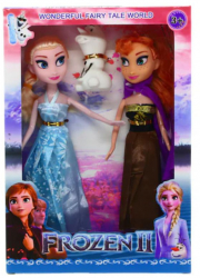 Set 2 papusi Ana Elsa si Olaf Frozen 24 cm 3 ani + multicolor 