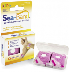 Set 2 bratari de presopunctura Sea-Band contra starii de greata si raului de masina pentru copii Roz 