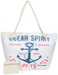 Geanta plaja dama PAMI GP-1221-282 58x38x18 cm Alb 