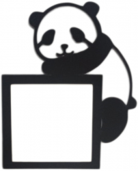 Decoratiune priza PANDA lemn 65x65 mm negru EHA 