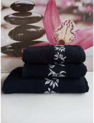 Set 3 Prosoape New Maura 3050 + 50100 + 70140Cm Studio Casa - 100Bbc Negru 