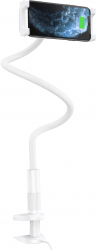 Suport de birou ajustabil universal cu incarcare QI 15W pentru telefoane si tablete cu dimensiunea 4.7-7 inch Alb HRT-BBL5382