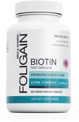 Foligain Biotina Regenerare Par 10 000mcg aroma de cirese - 60 Tablete 