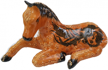 Bibelou cal din ceramica 16 x 35 x 18 cm galben EHA 
