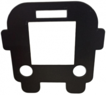 Decoratiune priza AUTOBUS lemn 65x65 mm negru EHA 