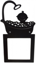 Decoratiune priza CADA lemn 65x65 mm negru EHA 