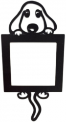 Decoratiune priza HAPPY DOG lemn 65x65 mm negru EHA 