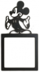 Decoratiune priza Mickey Mouse lemn 65x65 mm negru EHA 