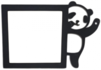 Decoratiune priza PANDA HELLO lemn 65x65 mm negru EHA 