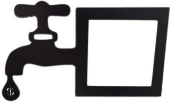 Decoratiune priza ROBINET lemn 65x65 mm negru EHA 