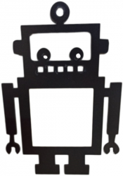 Decoratiune priza ROBOT lemn 65x65 mm negru EHA 