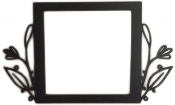 Decoratiune prize FRUNZE SI FLORI lemn 65x65 mm negru EHA 