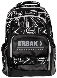 Ghiozdan anatomic cu compartiment pentru laptop S-cool Urban Black Lines SC1647 