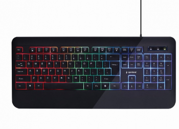 Tastatura GEMBIRD KB-UML-03 Slim Rainbow Backlight Multimedia US Layout Negru 