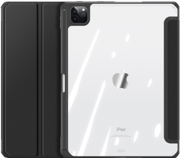 Husa compatibila cu Apple iPad Pro 12.9 2018/2020/2021 Book cover tip stand din silicon Negru transparent SOHO5084 