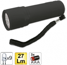 Lanterna De Plastic Cu 9 Leduri Negru JBM 