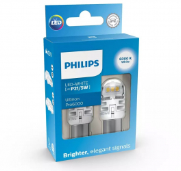 Set 2 Becuri Auxiliare Cu Led 12V P21W/5W Ultinon PRO6000SI White PHILIPS Alb 