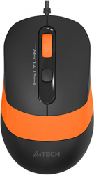 MOUSE A4tech FM10 PC sau NB cu fir USB optic 1600 dpi butoane/scroll 4/1 negru / portocaliu FM10 Orange 