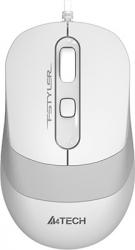 MOUSE A4tech PC sau NB cu fir USB optic 1200 dpi butoane/scroll 4/1 buton selectare viteza alb / gri FM10 White 