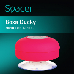 Boxa Portabila Spacer Ducky 3W Bluetooth Microfon Roz 