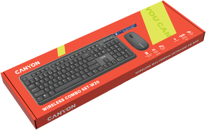 Set Combo CANYON Tastatura Wireless Silent Switches & Mouse Optic 3D Wireless 1000DPI CNS-HSETW02-UK/US 
