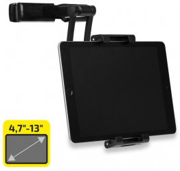 Suport auto tableta flexibil cu prindere in tetiera Premium Heyner