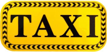 Abtibild Auto cu Model Taxi Culoare Galben/Negru Dimensiune 17.5 X 8.5 cm