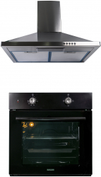 Pachet Cuptor incorporabil 1857 Hota incorporabila decorativa inox 63 cm 1925 / SET 30046 