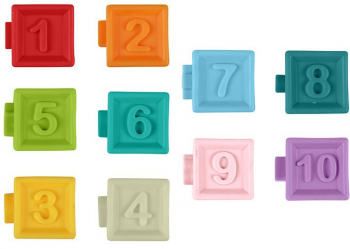 Set 10 cuburi soft cu cifre si culori diferite Huanger HE0232